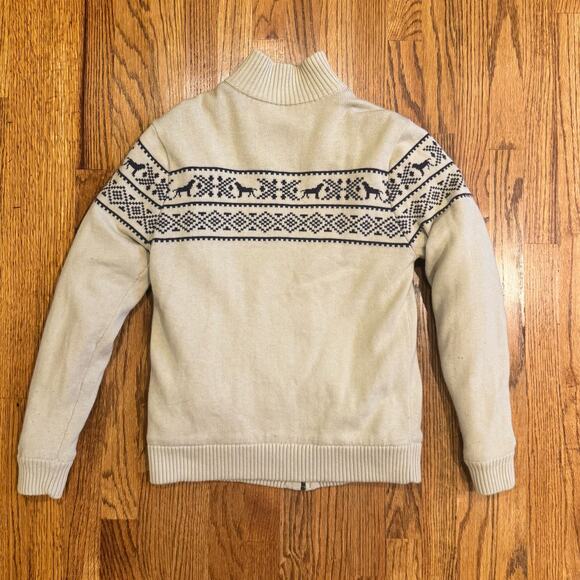 Southern Proper Men's S Farm Fair Isle Sweater Zip Up Preppy Christmas Lined Dog - Picture 4 of 15